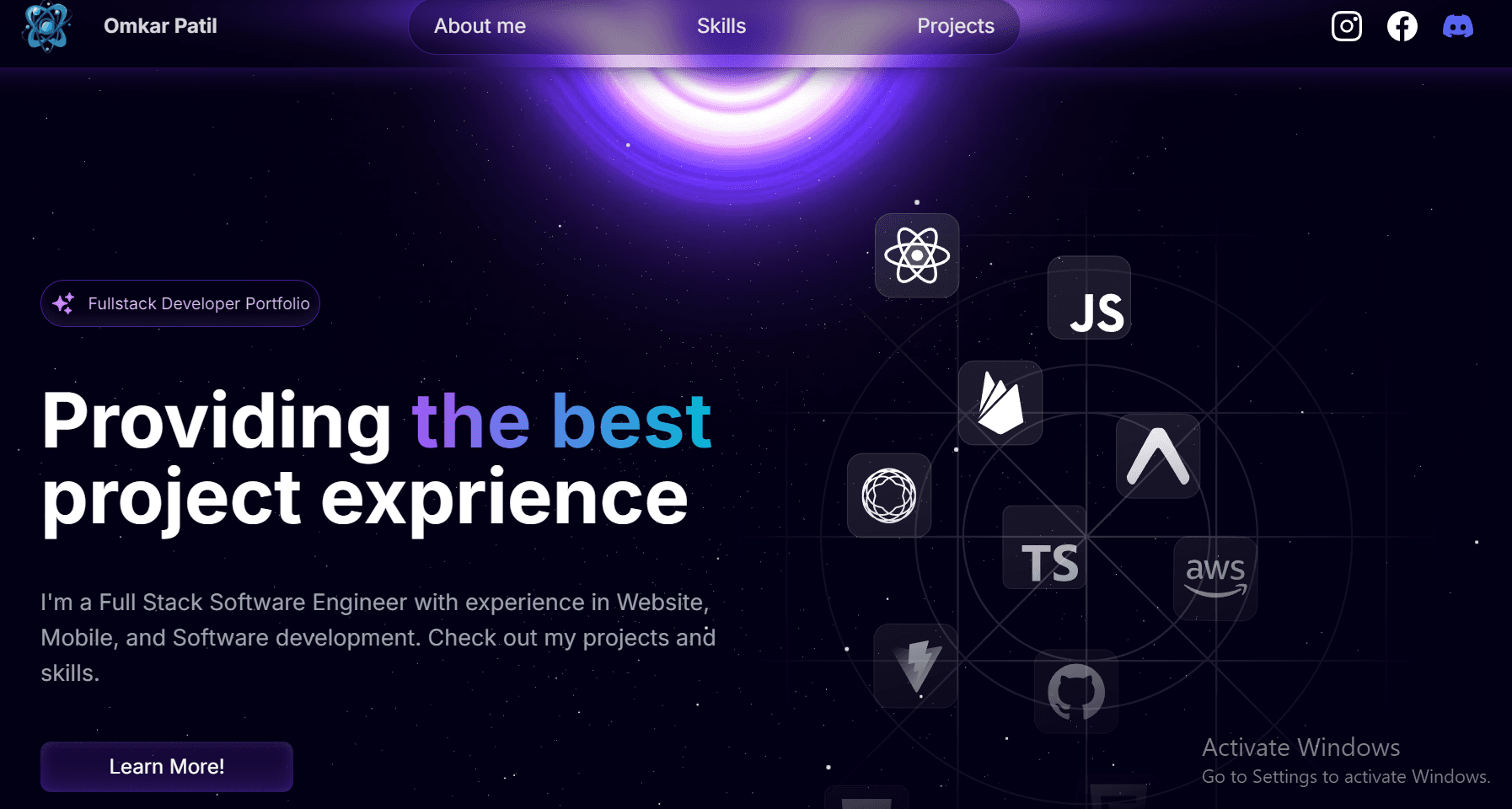 Space themed Website